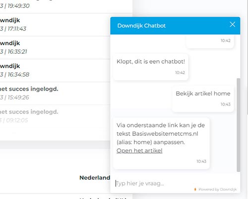 Downdijk CMS Celebrimbor chatbot