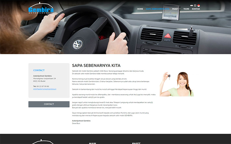 Screenshot Indonesisch Autorijschool Gembira
