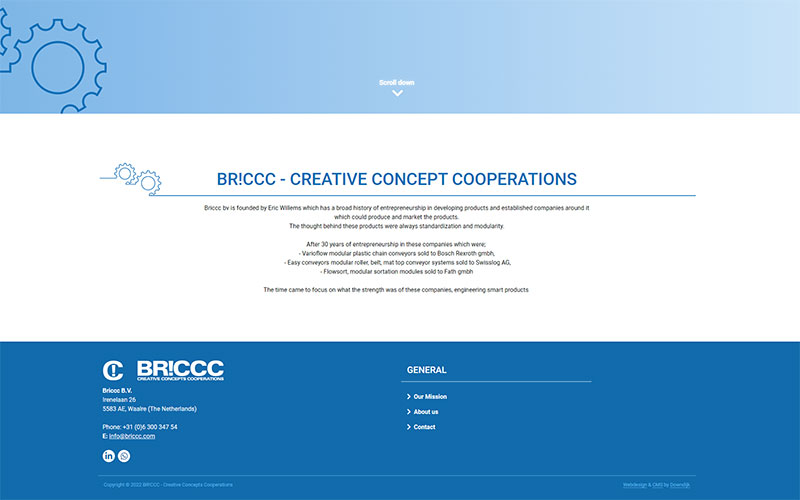 Onderkant homepage Briccc website