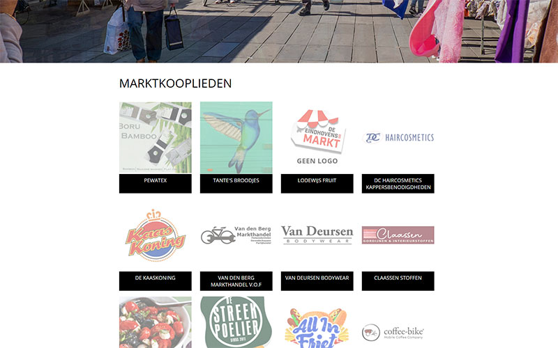Screenshot marktkooplieden paginas De Eindhovense Markt