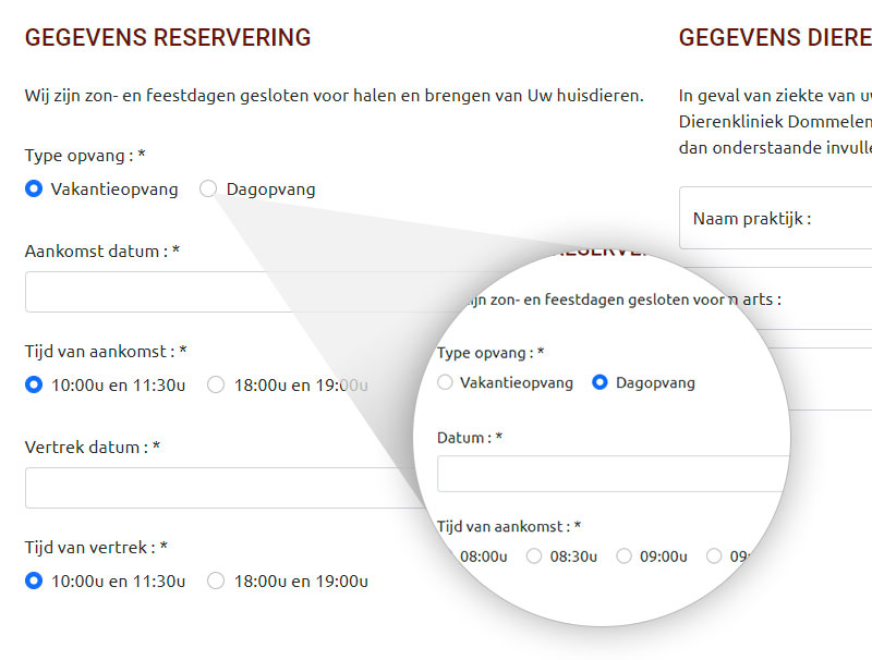 Reserveringsformulier De Kwispelhoeve