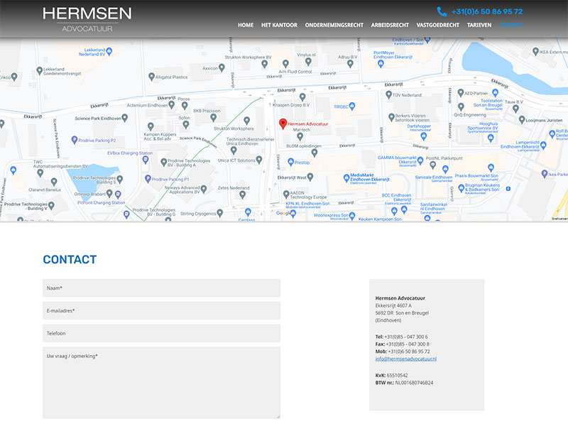 Contactpagina Hermsen Advocatuur