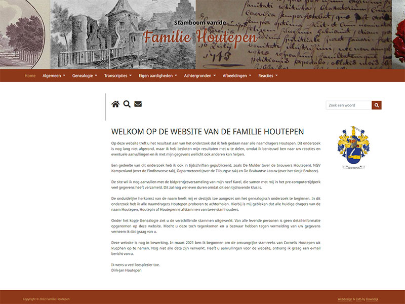 Homepage screenshot Familie Houtepen