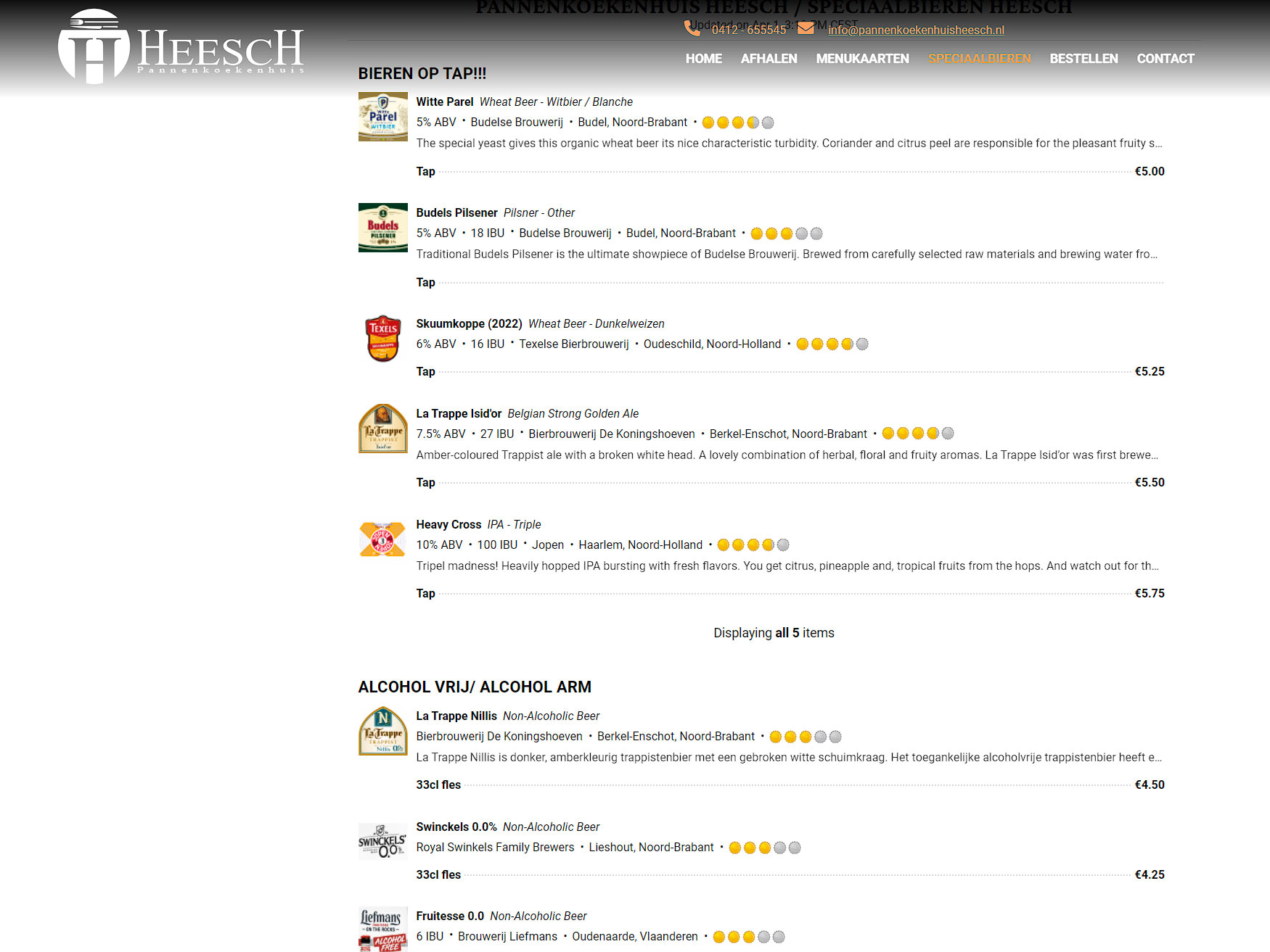 Screenshot Pannenkoekenhuis Heesch Untappd