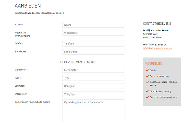 Aanmeldformulier Vijfeijke Motoren